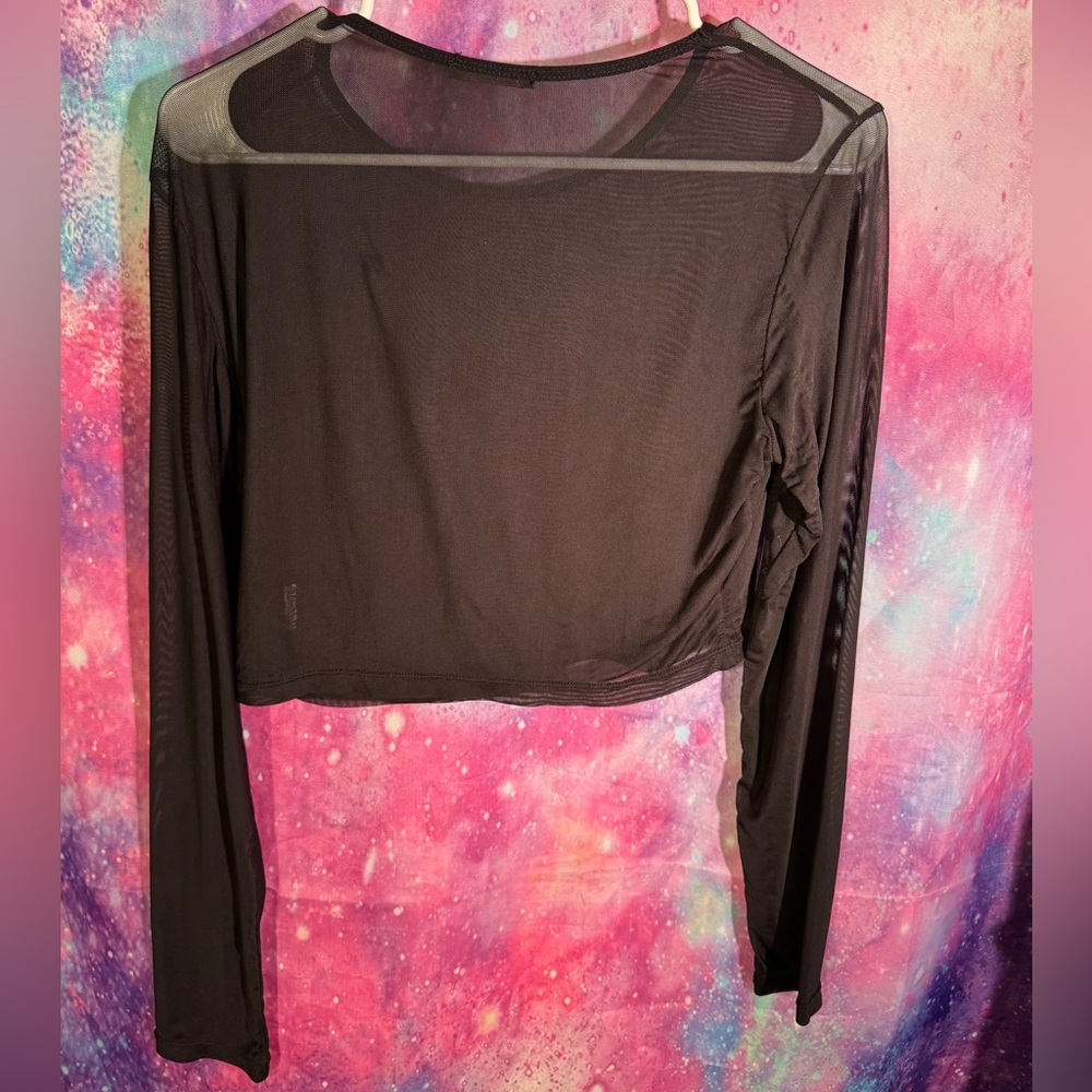Elegant Black Sheer Crop Top